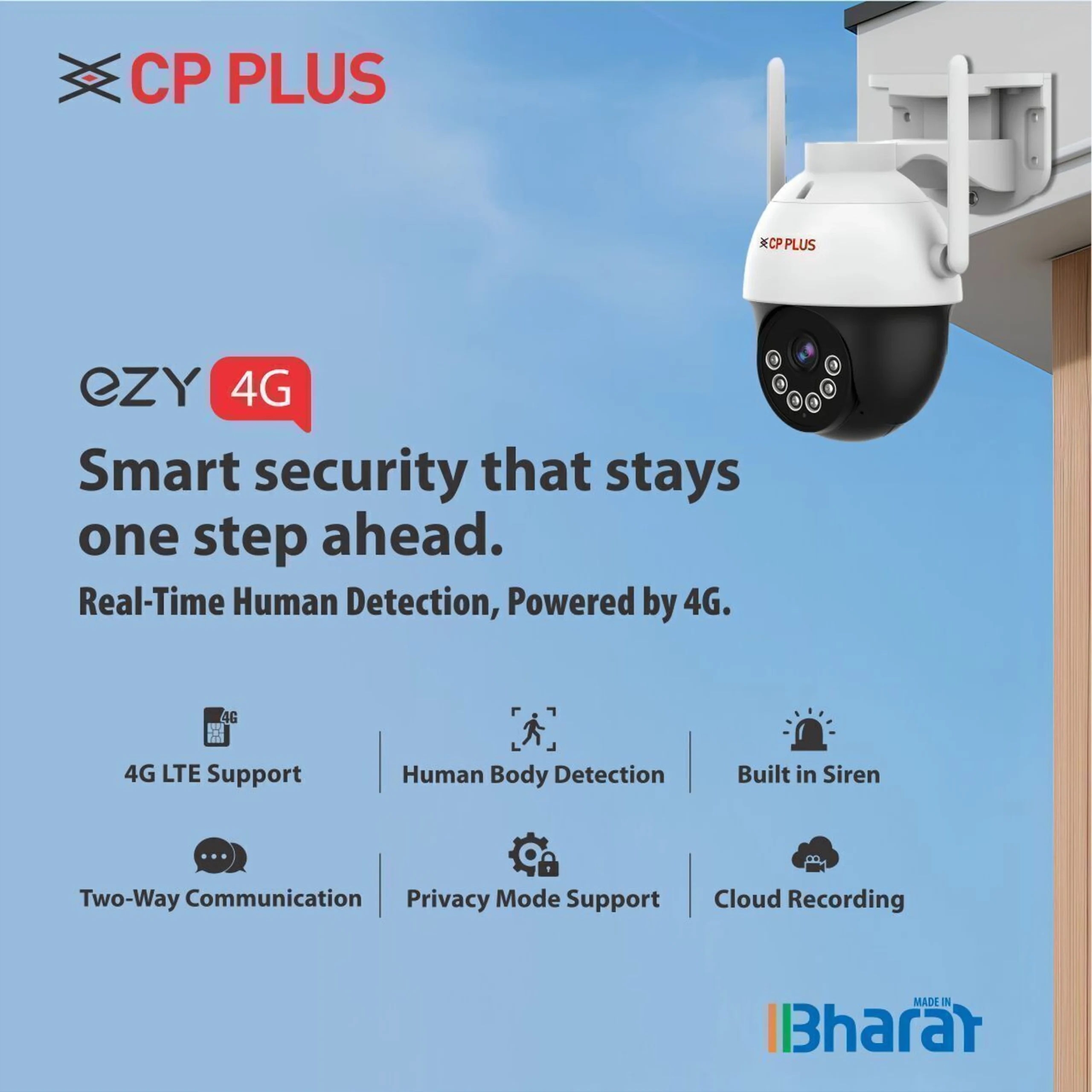 CP PLUS EZ-S35T 3MP 4G SIM Supported CCTV Camera with Motion Alerts & 30M Night Vision Security Camera (256 GB, 1 Channel) - Image 2